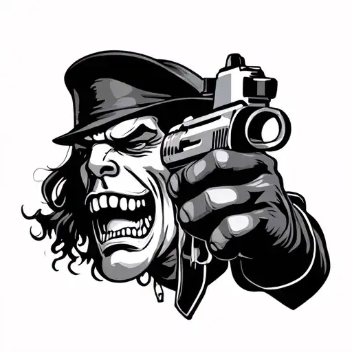 Gangster Cartoon tattoo design idea