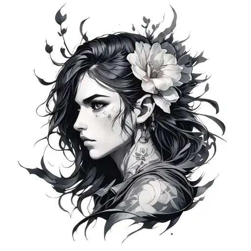 aot inspired but very subtle, fine lines, sleeve tattoo tattoo design idea