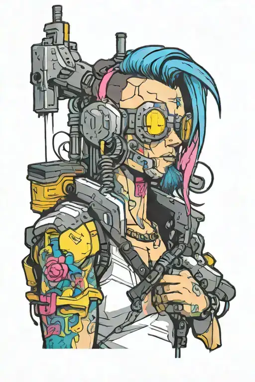 cyberpunk 2077 style tattoo design idea