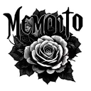 Memento mori text tattoo design idea