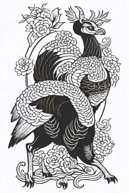 Turkey white tailed deer tattoo design idea