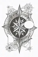 north star bohemian tattoo design idea