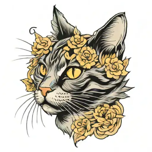 gluten free cat tattoo design idea