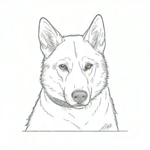 a white husky dog tattoo design idea