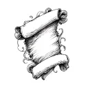 blank scroll tattoo design idea