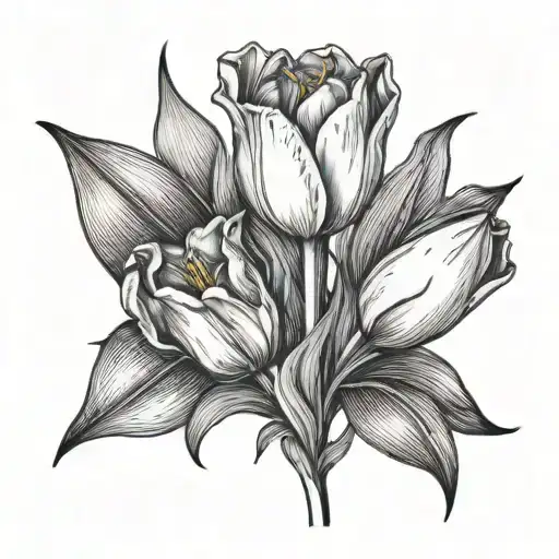 tulip and calla lily best friends tattoo design idea