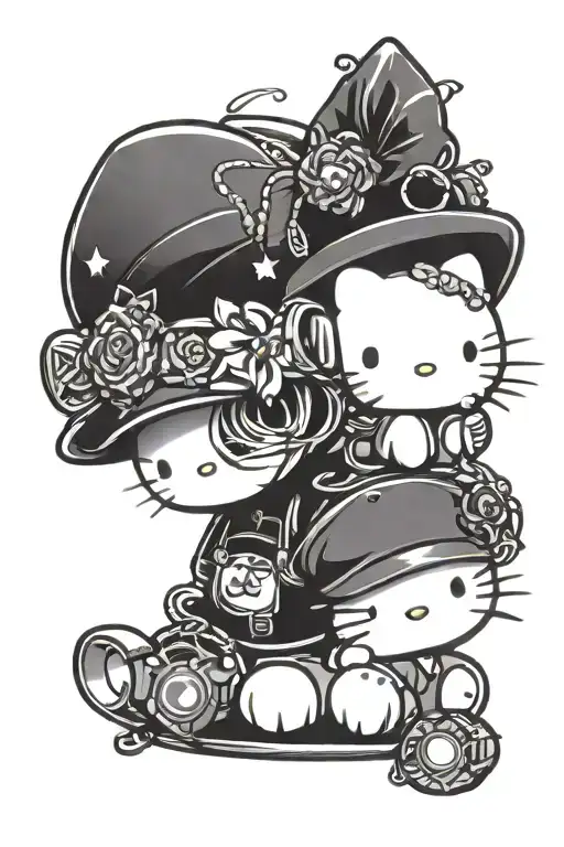 stoner hello kitty tattoo design idea