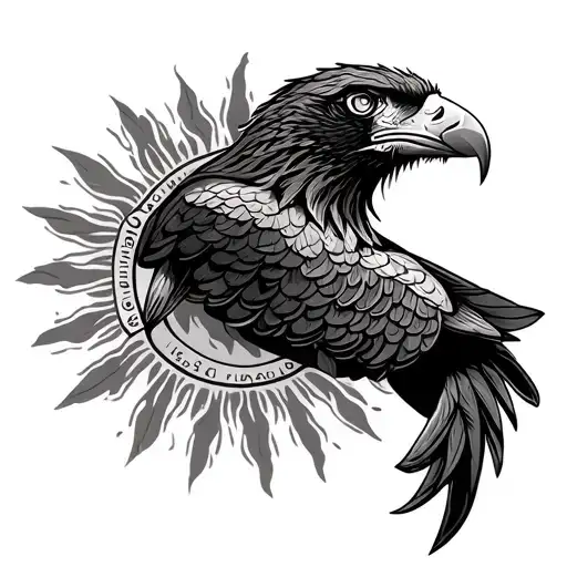 Philippine sun and Philippine eagle tattoo design idea