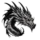 Gothic dragon tattoo design idea