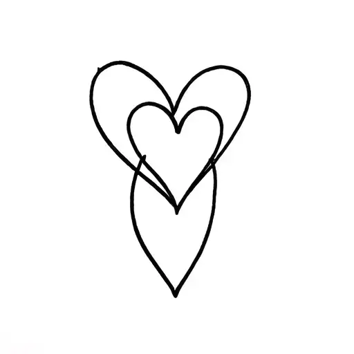 3 hearts connected tattoo design idea