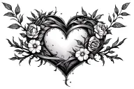 Womb Tattoo Floral heart intertwined with vines wrapping tattoo design idea