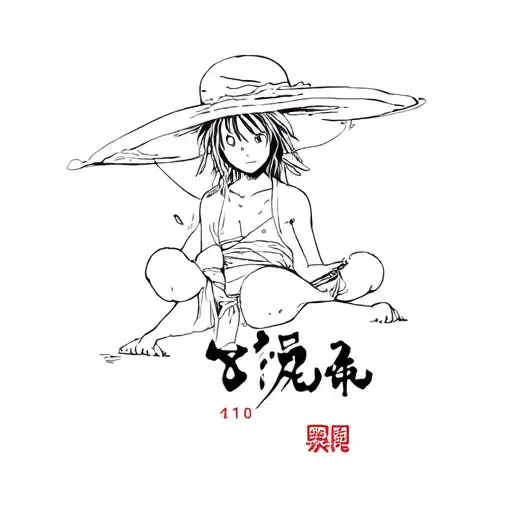 one piece anime inspired scene logo style tattoo tattoo design idea