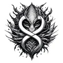infinity sign and banshee tattoo design idea