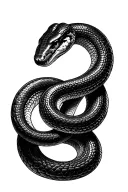 black thin snake coiled python tattoo design idea