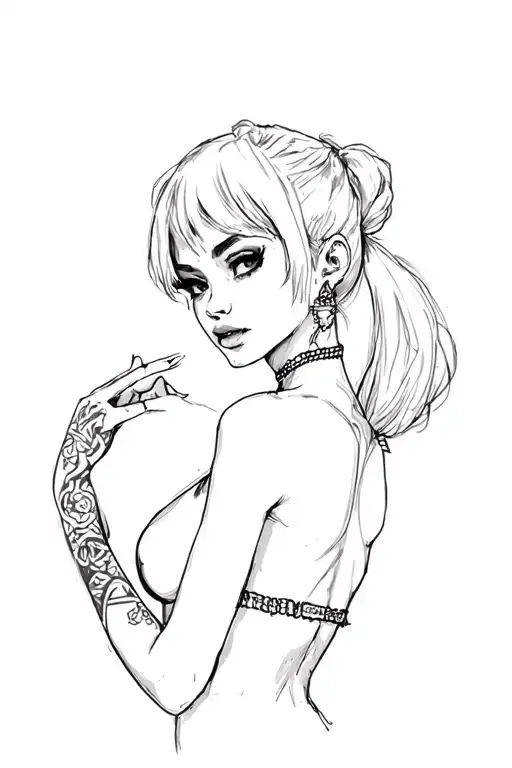 bulma and fashion sexy tattoo design idea