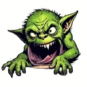 sneaky goblin peaking tattoo design idea