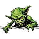 sneaky goblin peaking tattoo design idea