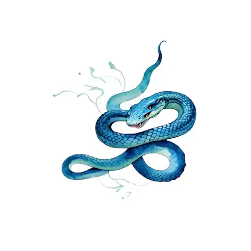 Twin Snake intertwined tattoo design idea