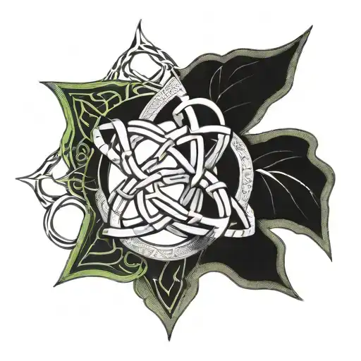 A Celtic knot design incorporating chemical symbols, representing the client's occupation as a chemist and love for Ireland tattoo design idea