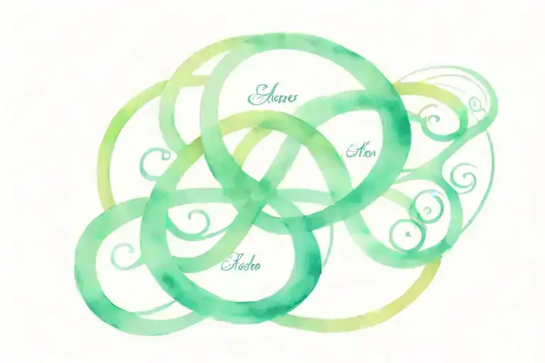 infinity symbol intertwined with words Till then Give Heaven some Hell tattoo design idea