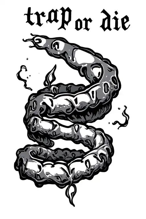 trap or die " wrote vertically take risk and prosper or risk doing ignorance everyday tattoo design idea