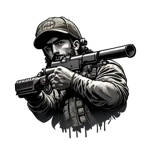 50CAL GUNNER tattoo design idea