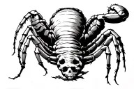 Upper back, dark, centipede, disturbing, creepy, bones, death tattoo design idea