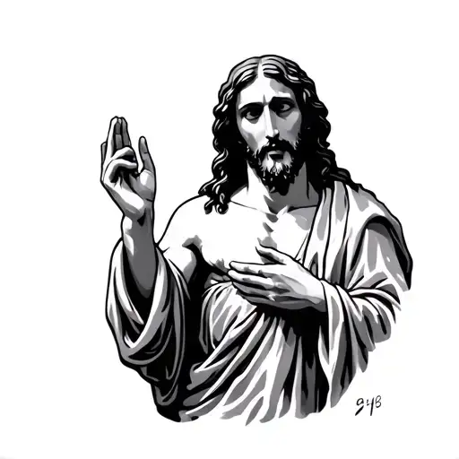 Crying Jesus tattoo design idea