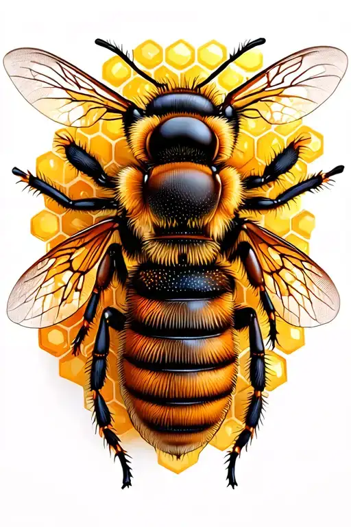 Bee And Honeycomb tattoo design idea