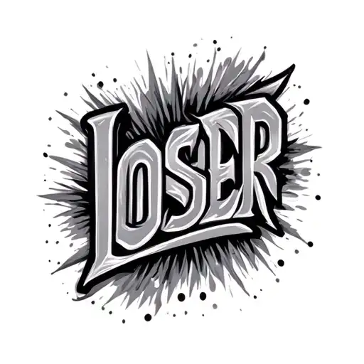"Loser" loser taxt tattoo design idea