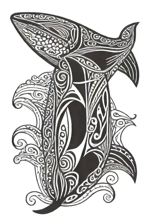 Blue Whale with 1996 year tattoo design idea