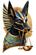 anubis and scales of justice and eye horus and eye of ra tattoo design idea