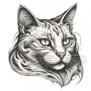 Cat ghost tattoo design idea