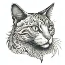 Cat ghost tattoo design idea