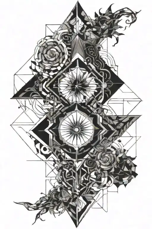 fighting for past life of darkness tattoo design idea