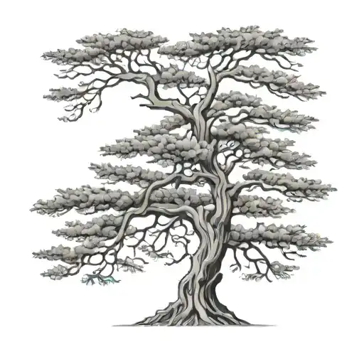 lebanese cedar tree tattoo design idea