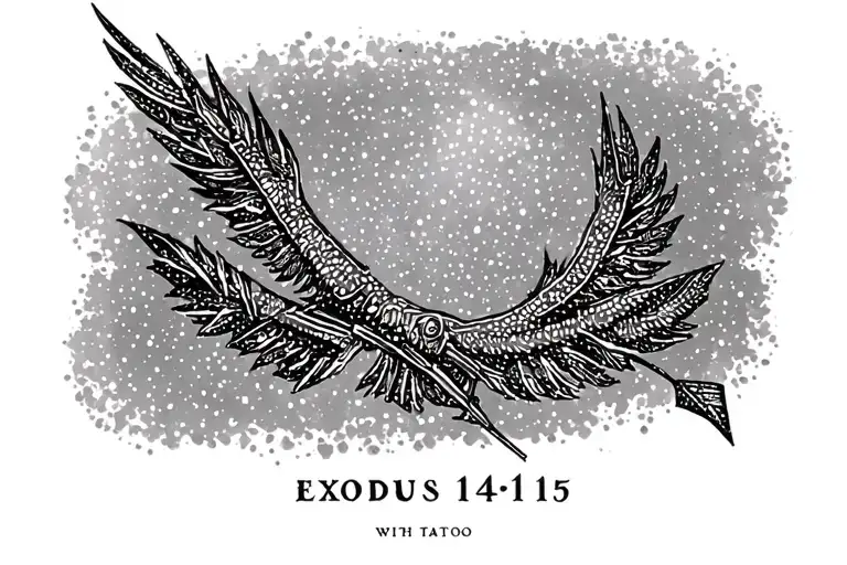 exodus 14:15 with arrows tattoo design idea