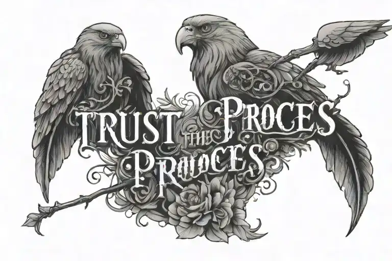 trust the process written tattoo design idea