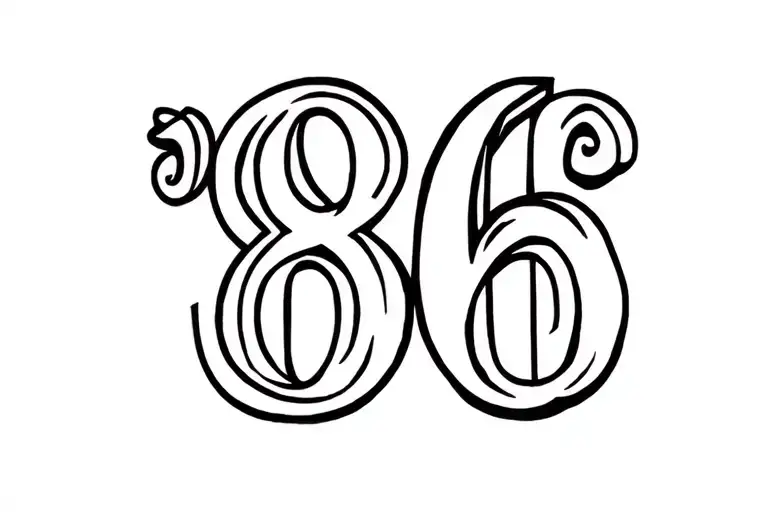 "'86" birth year old boy tattoo design idea