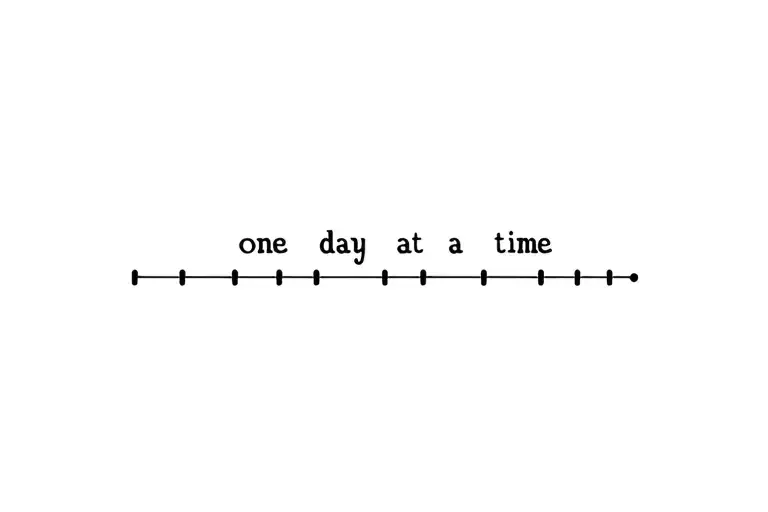 Morse code "one day at a time" tattoo design idea