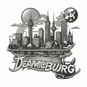 Hamburg City Skyline with Deadmau5 Logo  tattoo design idea
