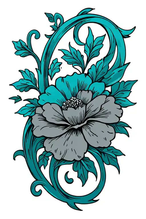 flower, scroll work tattoo design tattoo design idea
