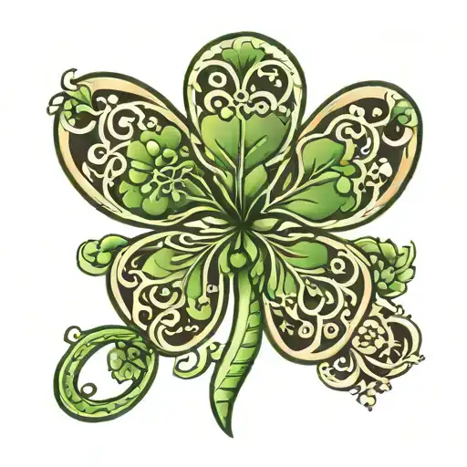 Shamrock with a 4 in the middle tattoo design idea