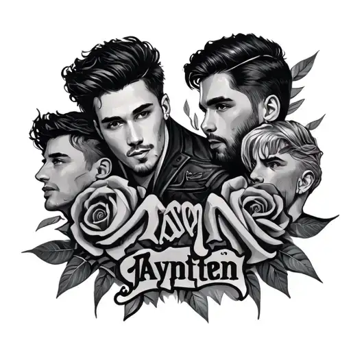 Names Oliver, Byron, Jayden And Austin tattoo design idea