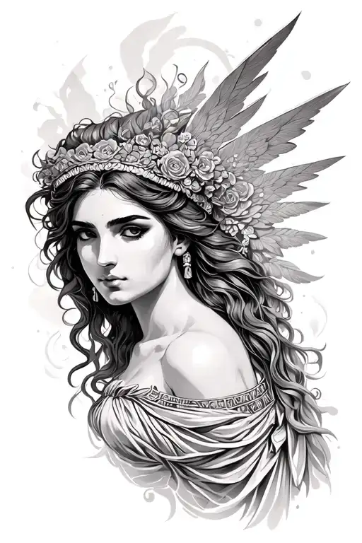 Nyx Greek goddess tattoo design idea