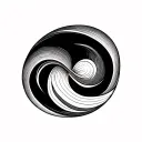 infinity loop with single wave line tattoo tattoo design idea