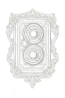 vintage decorative elevator button switch plate black and white line tattoo design idea