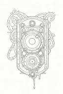 vintage decorative elevator button switch plate black and white line tattoo design idea