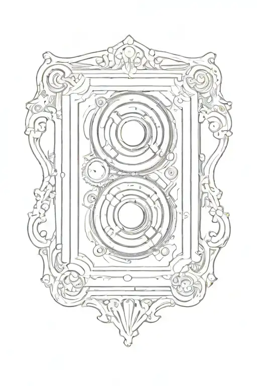 vintage decorative elevator button switch plate black and white line tattoo design idea