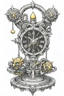 Chrono Trigger videogame clock pendulum tattoo design idea